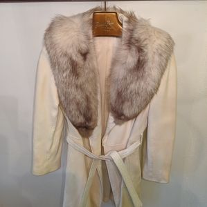 Vintage Leather and Fox Fur Coat